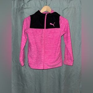 Puma Kids Vibrant Pink and Black Hoodie Girls M 10/12